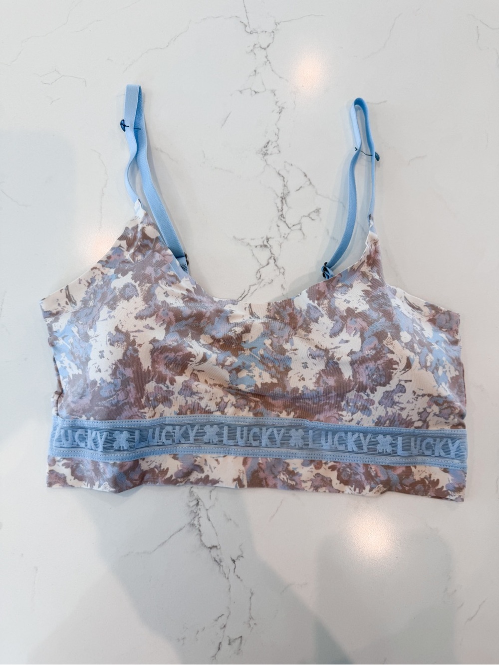 Lucky Brand Blue and Cream Floral Bralette ( Never Been Worn)